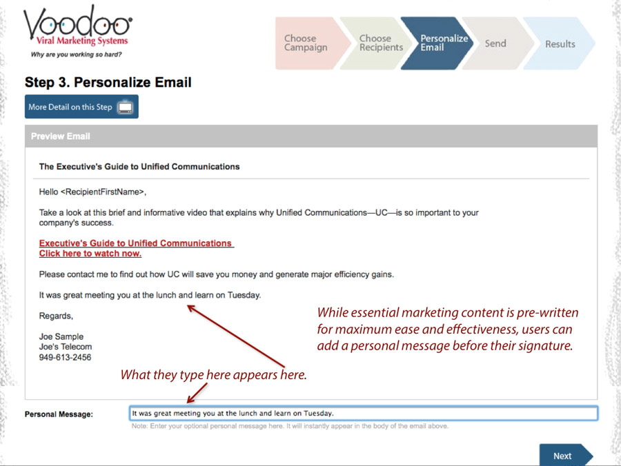Step 3. Personalize Email